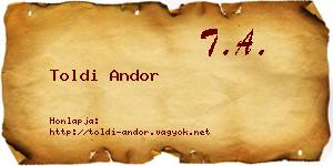 Toldi Andor névjegykártya