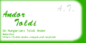 andor toldi business card